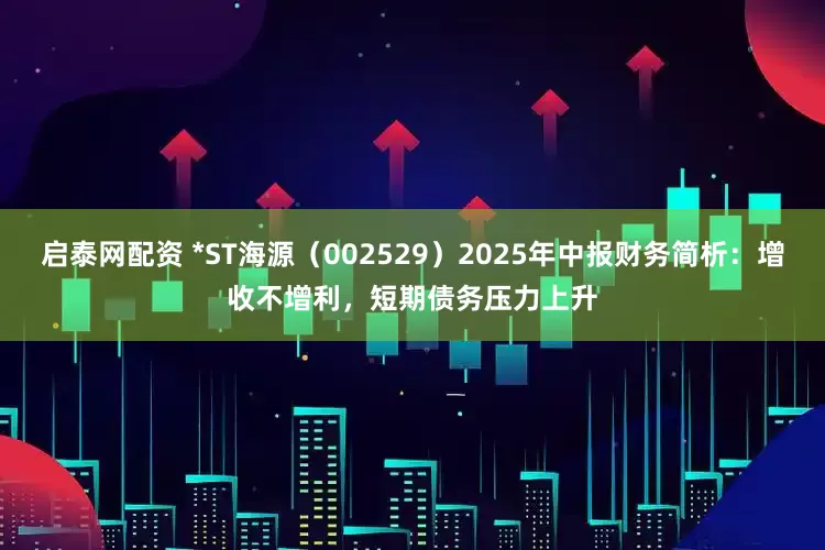 启泰网配资 *ST海源（002529）2025年中报财务简析：增收不增利，短期债务压力上升